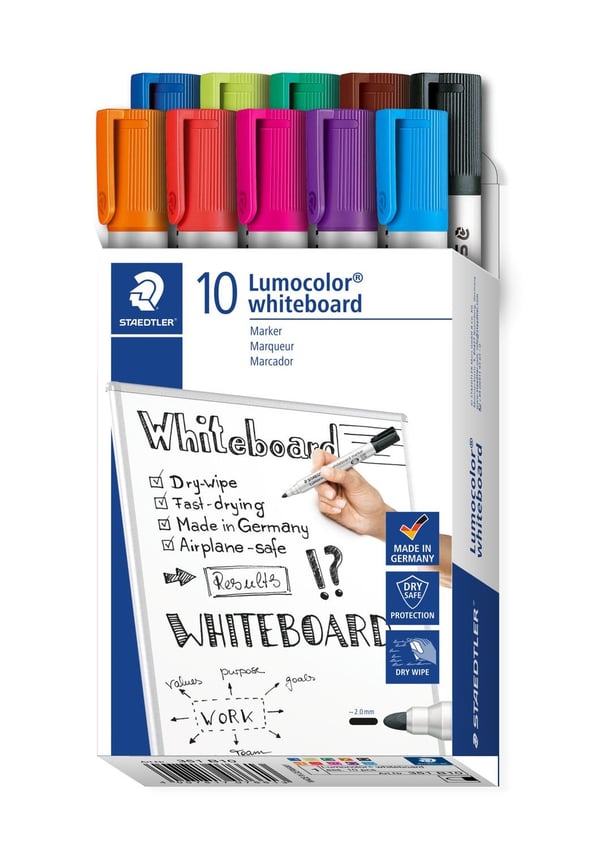 Staedtler Lumocolor 351 B10 märkpennor 10 styck Rundad spets Svart, Blå, Brun, Grön, Ljusblå, Ljusgrön, Orange, Rosa, Röd, Violett Staedtler Lumocolor 351 B10 märkpennor 10 styck Rundad spets Svart, Blå, Brun, Grön, Ljusblå, Ljusgrön, Orange, Rosa, Röd, Violett