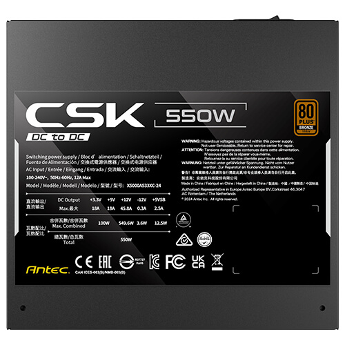 Miniatyrbillede 3 af 10: Antec CSK550DC enhed til strømforsyning 550 W 24-pin ATX ATX Sort