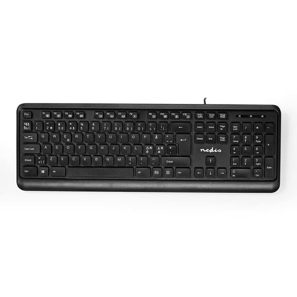Nedis KBMU200BKND tangentbord Universal USB QWERTY Nordic Svart Nedis KBMU200BKND tangentbord Universal USB QWERTY Nordic Svart