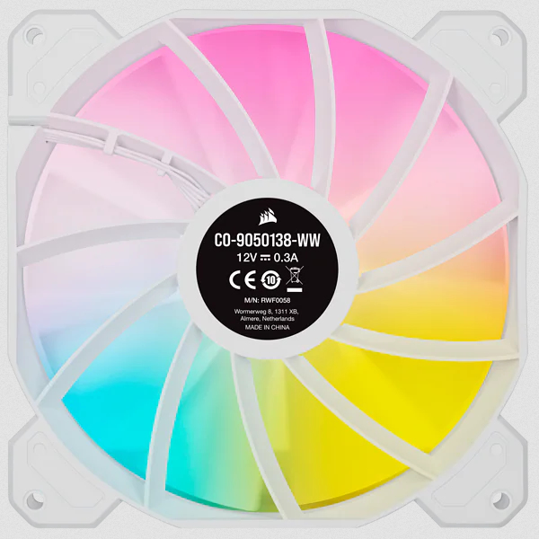 Miniatyrbillede 9 af 9: Corsair SP140 RGB ELITE Computerkabinet Ventilator 14 cm Hvid 1 stk