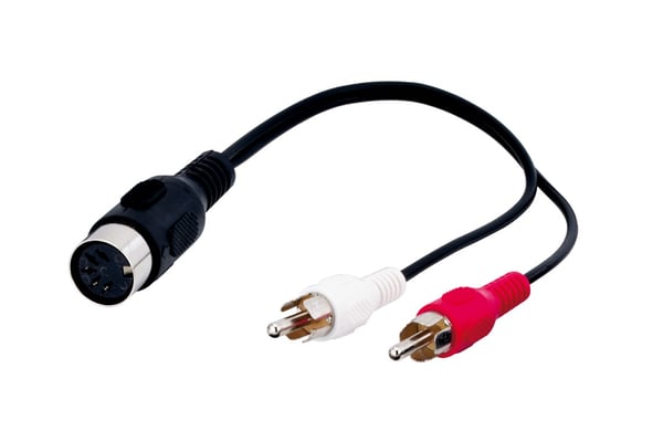 Miniatyrbillede 1 af 2: Goobay 50004 lydkabel 0,2 m DIN (5-pin) 2 x RCA Sort, Rød, Hvid