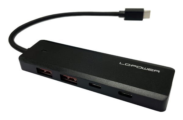 LC-Power LC-HUB-U3-4-C keskitin USB 3.2 Gen 2 (3.1 Gen 2) Type-A 10000 Mbit/s Musta