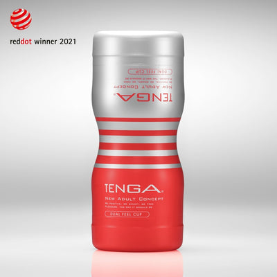 Miniatyrbillede 3 af 3: Tenga Dual Sensation Cup Mandlig stroker Rød, Sølv Termoplastisk elastomer (TPE)
