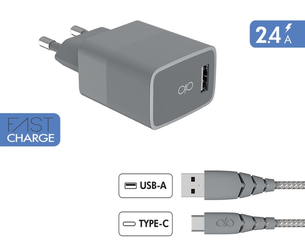 Miniatyrbillede 1 af 5: FORCE CASE FPCSCBLAC1.2MRG oplader til mobil enhed Grå