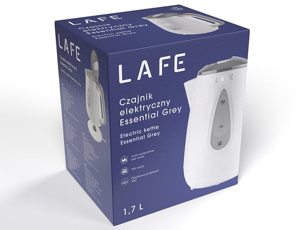 Pikkukuva 4 / 5: Lafe LAFCZA47289 vedenkeitin 1,7 L 2200 W Valkoinen, Harmaa