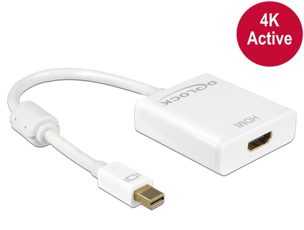 Miniatyrbild 2 av 2: DeLOCK 62612 videokabeladapter 0,2 m Mini DisplayPort HDMI Typ A (standard) Vit