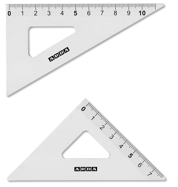 ARDA 80312 tegnetrekant 45° trekant Aluminium 2 stk