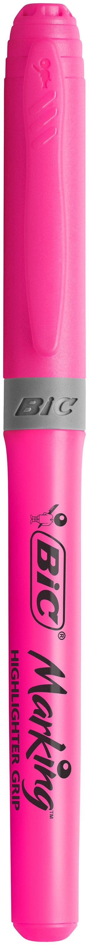 BIC Highlighter Grip speedmarker 12 stk Mejselspids Lyserød