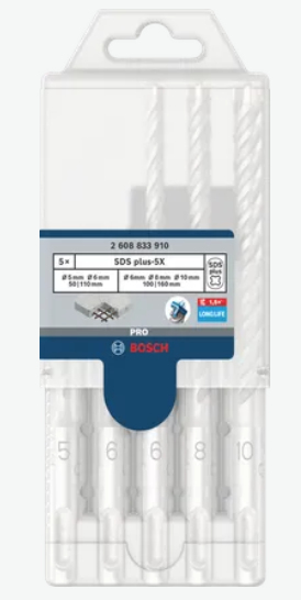 Bosch 2 608 833 910 poranterä Hammer drill bit 5 kpl