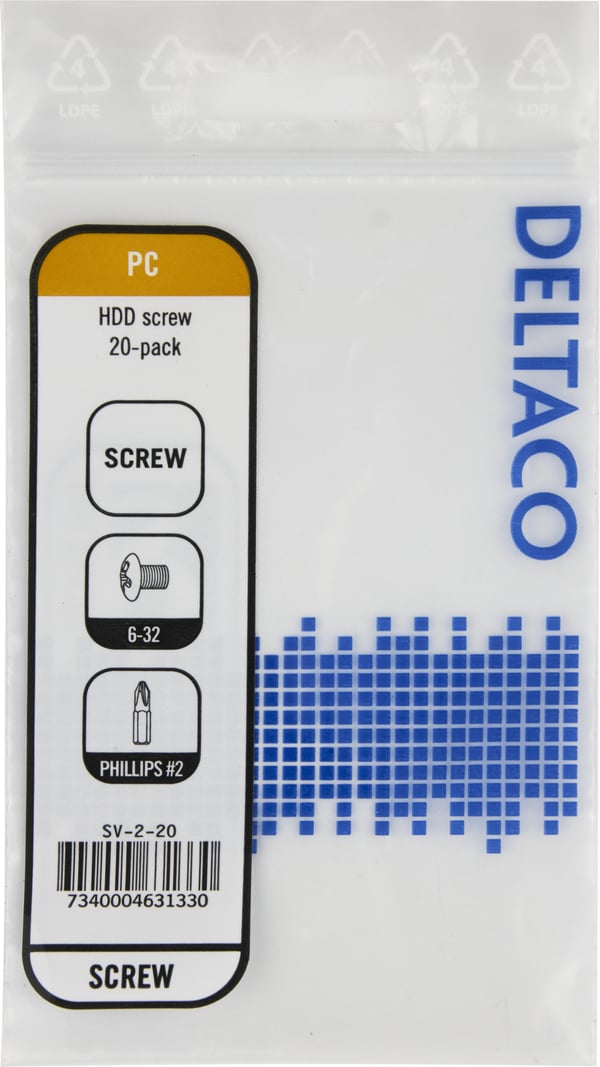 Pikkukuva 3 / 3: Deltaco Screw for HDD, 20-pack