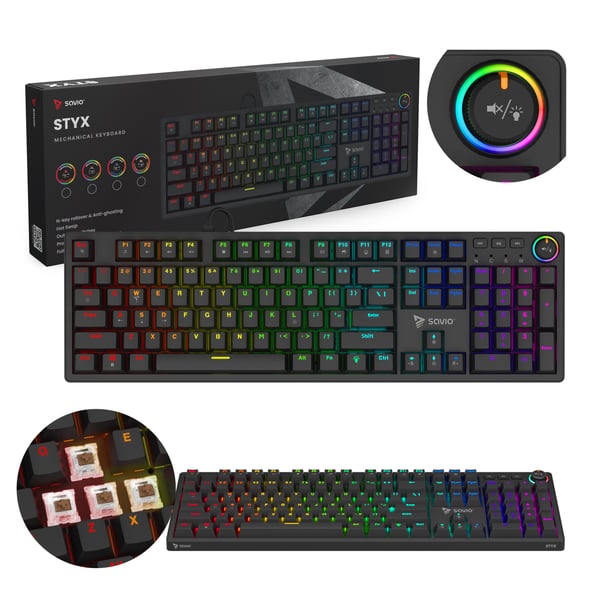 Pikkukuva 1 / 11: Savio STYX Outemu Brown näppäimistö Pelaaminen USB QZERTY Kansainvälinen (US) Musta
