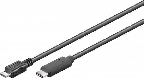 Miniatyrbillede 1 af 4: Goobay 67993 USB-kabel USB 2.0 1 m Micro-USB B USB C 0,48 Gbit/sek. Sort
