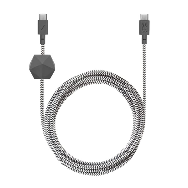 Miniatyrbillede 1 af 7: Native Union Anchor USB-kabel 1,8 m USB C Sort, Hvid