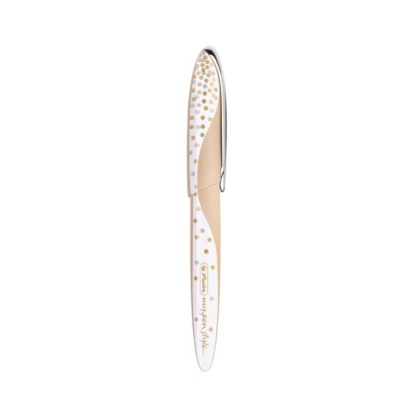 Herlitz Pure Glam reservoarpennor Påfyllning med bläckpatronssystem Guld, Vit 1 styck