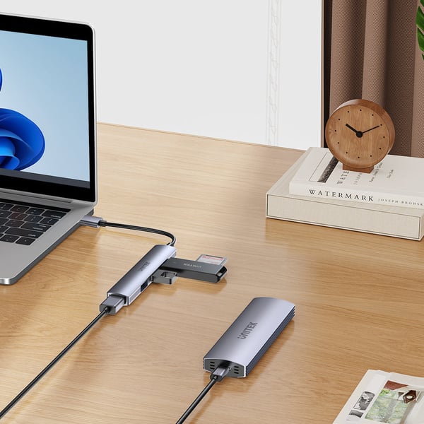 Miniatyrbillede 6 af 11: UNITEK H1208A interface hub USB 3.2 Gen 1 (3.1 Gen 1) Type-A 5000 Mbit/s Grå