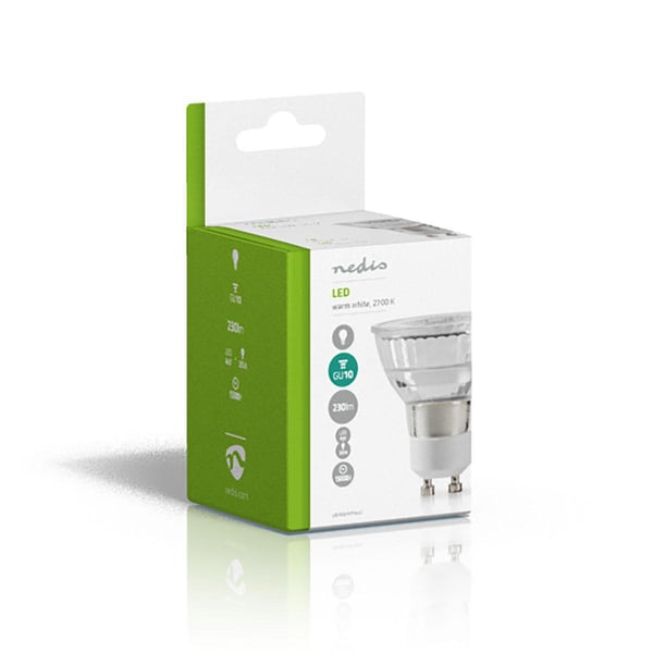 Nedis LEDBGU10P16G2 LED-lampor Varmvitt 2700 K 4 W GU10 G