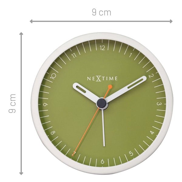 Miniatyrbillede 7 af 8: NeXtime Small Mekanisk vækkeur Grøn, Hvid