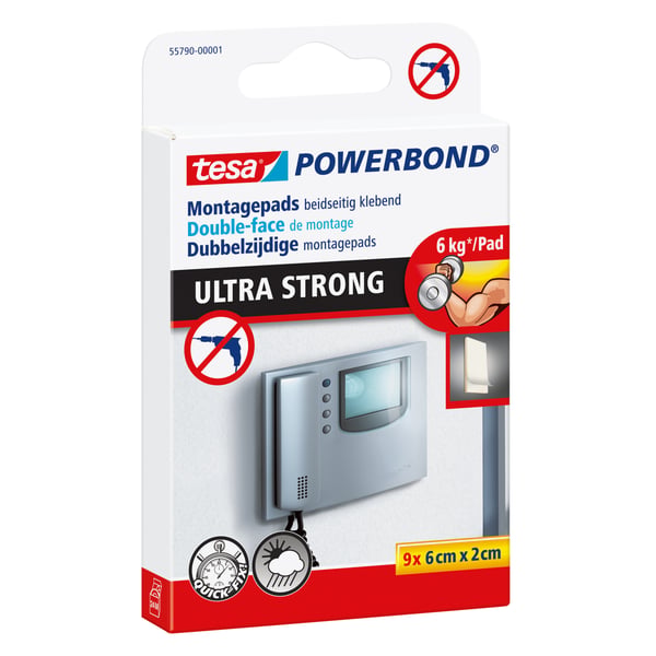 TESA 55790 monteringstejp- och etikett 0,06 m Monteringsplatta