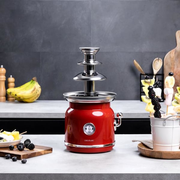 Cecotec 08020 chokoladespringvand Rød, Rustfrit stål 90 W 350 g