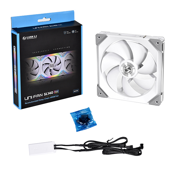 Lian Li Uni Fan SL140 Tietokonekotelo Tuuletin 14 cm Valkoinen 1 kpl