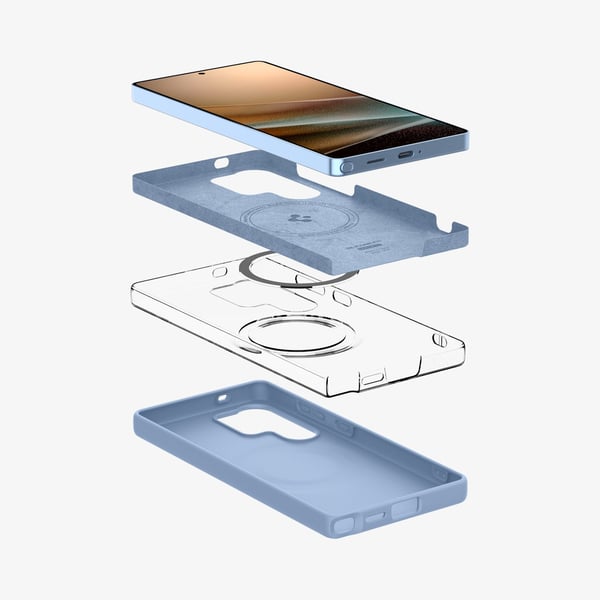 Spigen Silicone Fit (MagFit) mobiltelefonfodral 17,5 cm (6.9") Mobilskal Blå