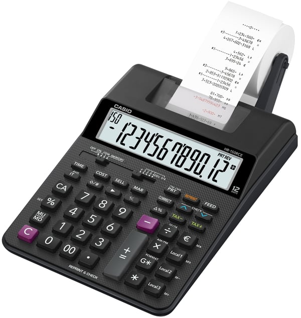 Casio HR-150RCE regnemaskine Desktop Udskrivning Sort Casio HR-150RCE regnemaskine Desktop Udskrivning Sort