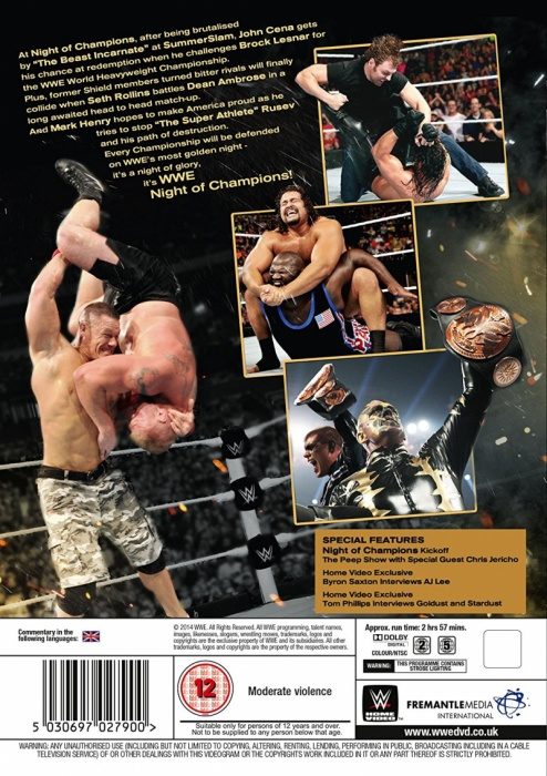 WWE Night Of Champions 2014 DVD Englanti
