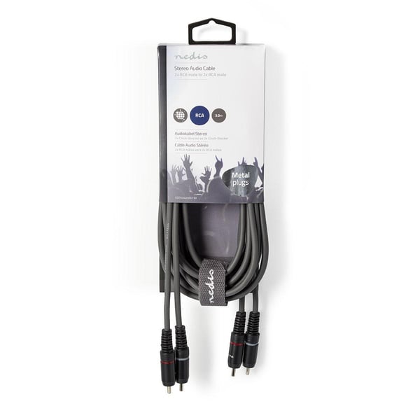 Nedis COTH24200GY30 lydkabel 3 m 2 x RCA Grå