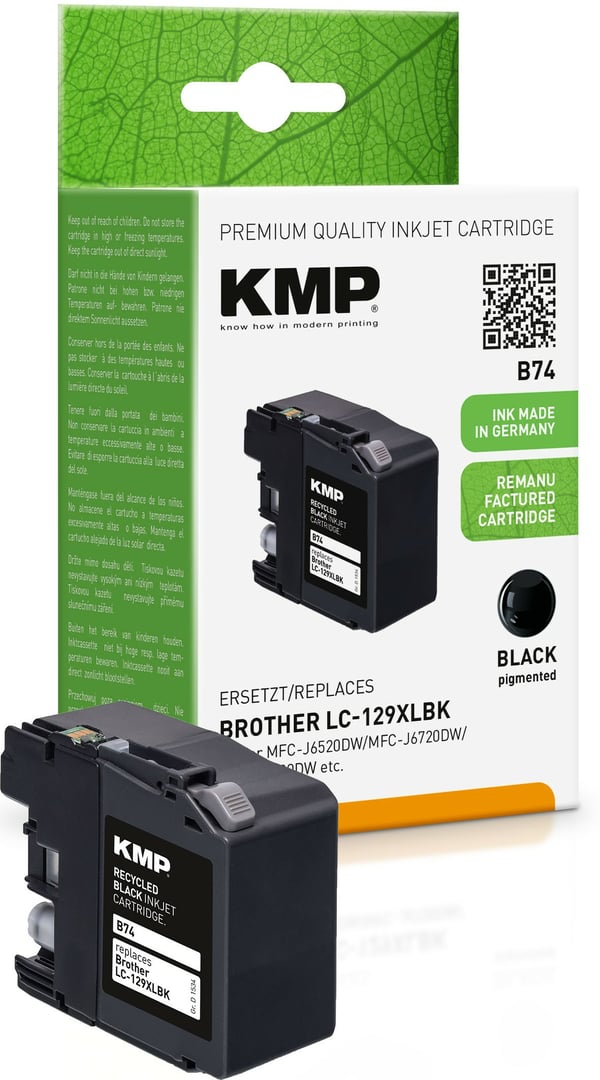 KMP B74 blækpatron Højt (XL) udbytte Sort KMP B74 blækpatron Højt (XL) udbytte Sort