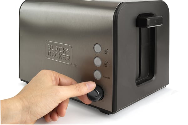 Black & Decker BXTO900E brödrostar 7 2 skivor 900 W Svart, Rostfritt stål