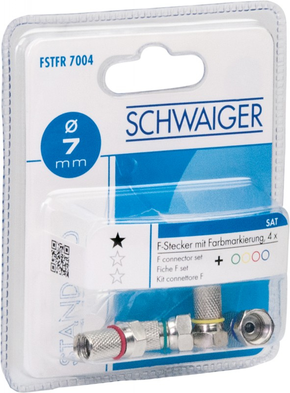 Schwaiger FSTFR7004 531 koaksiaaliliitin F-tyyppi 4 kpl