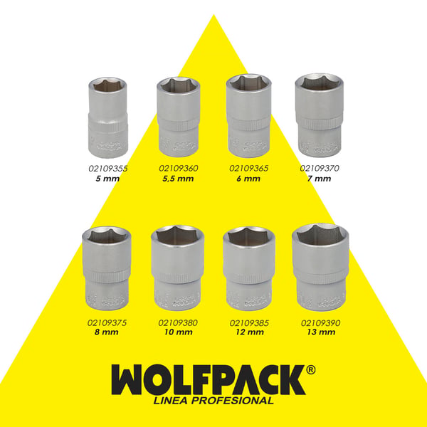 Miniatyrbild 5 av 5: Wolfpack Llave Vaso 1/4' Hexagonal 8 mm.