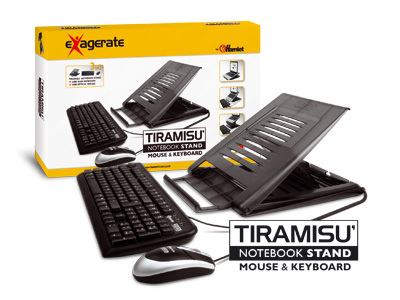Miniatyrbild 8 av 10: Hamlet XTMS100KM Tiramisù Notebook stand with keyboard and mouse Svart