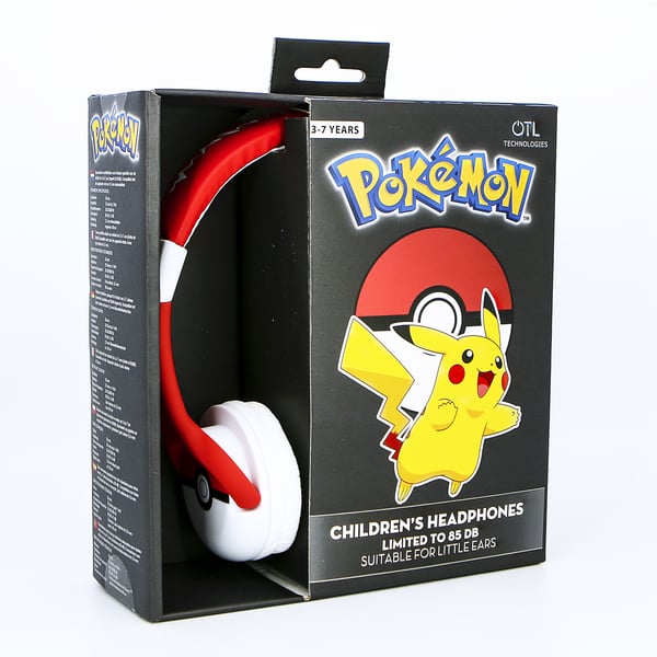 OTL Technologies Pokémon Pokéball Hörlurar Kabel Huvudband Musik Röd
