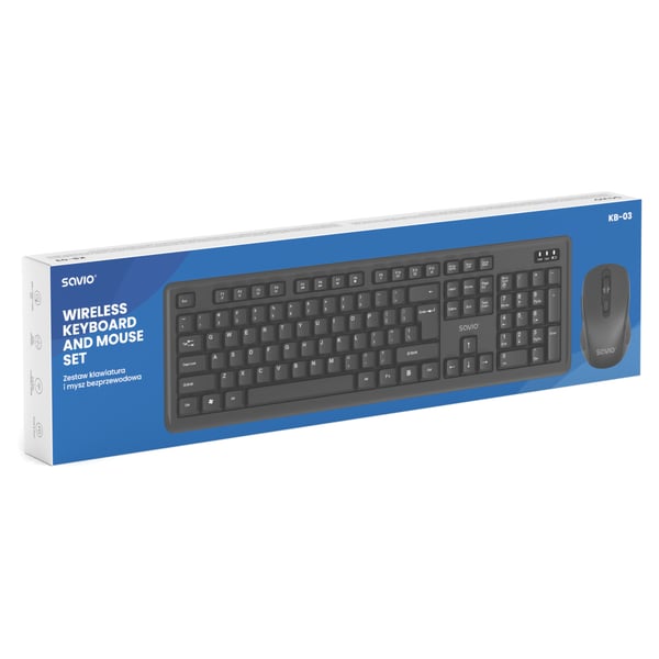 Miniatyrbillede 4 af 8: Savio KB-03 tastatur Mus inkluderet Hjemme/kontor USB QWERTY US engelsk Sort