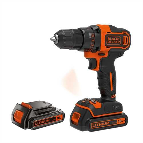 Black & Decker BDCDD186KB bor Nøglefri Sort, Orange