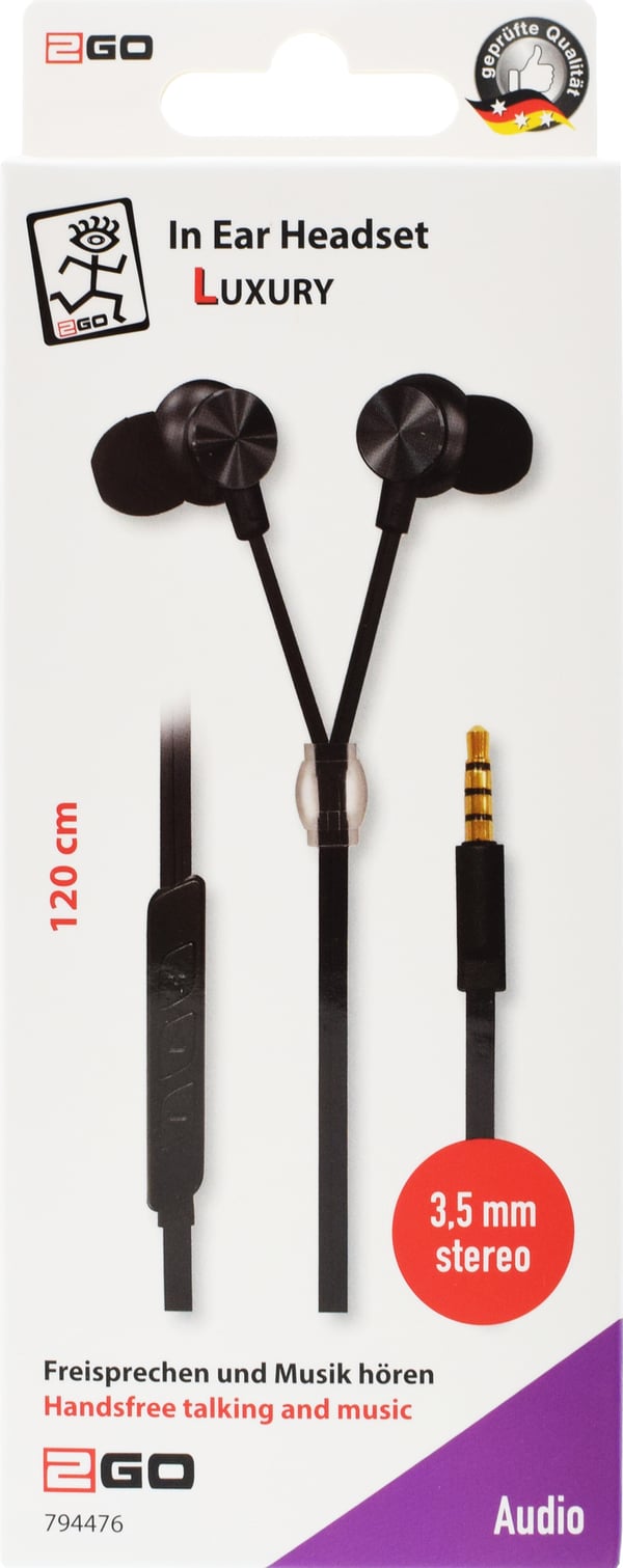 2GO 794476 hovedtelefoner/headset Ledningsført I ørerne Opkald/musik Anthracit