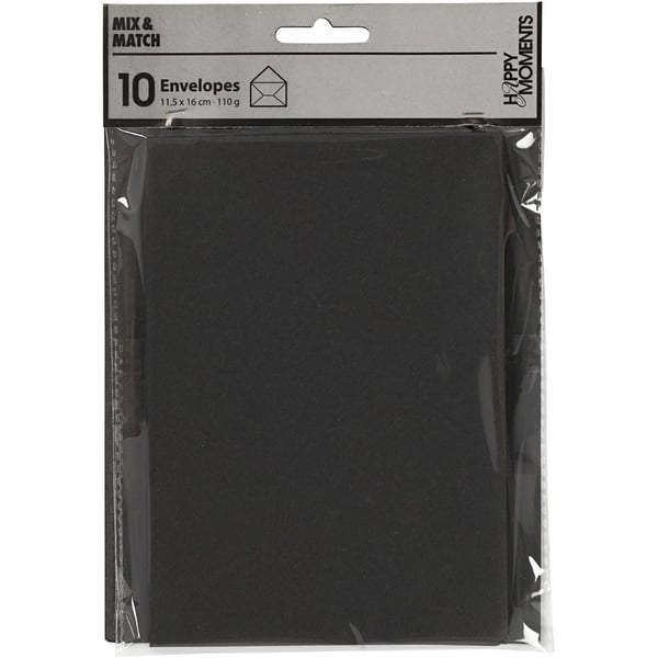 Creativ Company 217012 kirjekuori C6 (114 x 162 mm) Musta 10 kpl