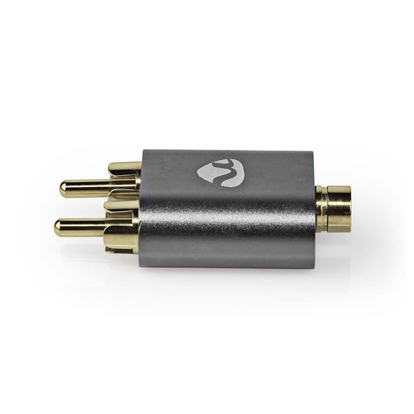 Nedis CATB22255AL kabel kønsskifter 2x RCA 3.5 mm Sort, Grå