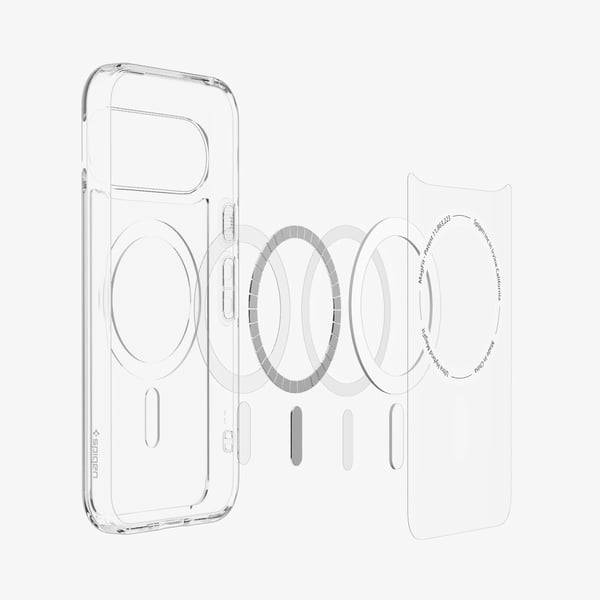 Spigen Ultra Hybrid (Mag Fit) mobiltelefonfodral 16 cm (6.3") Mobilskal Transparent, Vit