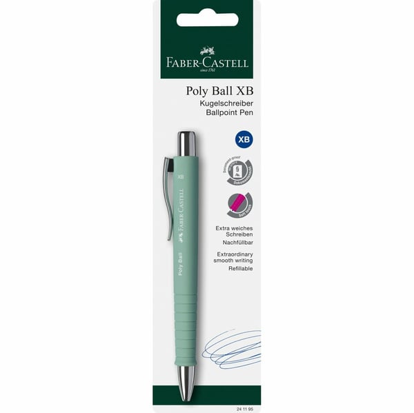 Faber-Castell 241195 kulspetspennor Blå Fastklämbar, indragbar kulspetspenna Extra Bred