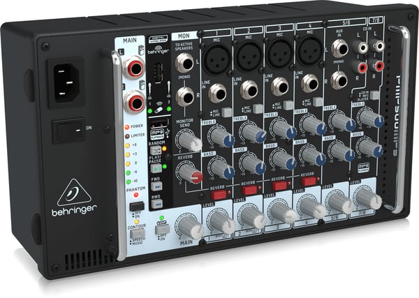 Behringer PMP500MP3 audio mixer 8 kanaler Sort