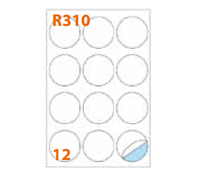 Miniatyrbillede 2 af 2: Markin 210R310 selvklæbende etiket Cirkel Permanent Hvid 100 stk
