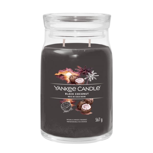 Yankee Candle Signature vahakynttilä Sylinteri Seetripuu, Kookos Musta 1 kpl