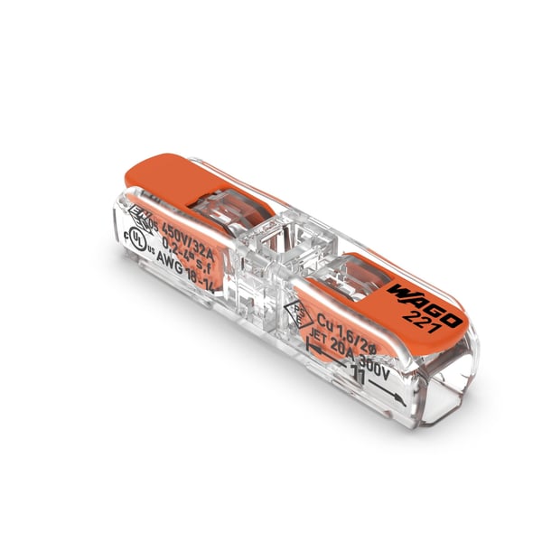 Wago 221-2411 kabelkontakter Orange, Transparent