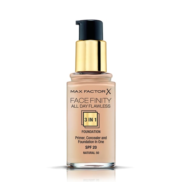 Max Factor Facefinity All Day Flawless 3 in 1 30 ml Pumppupullo Nestemäinen Natural 050