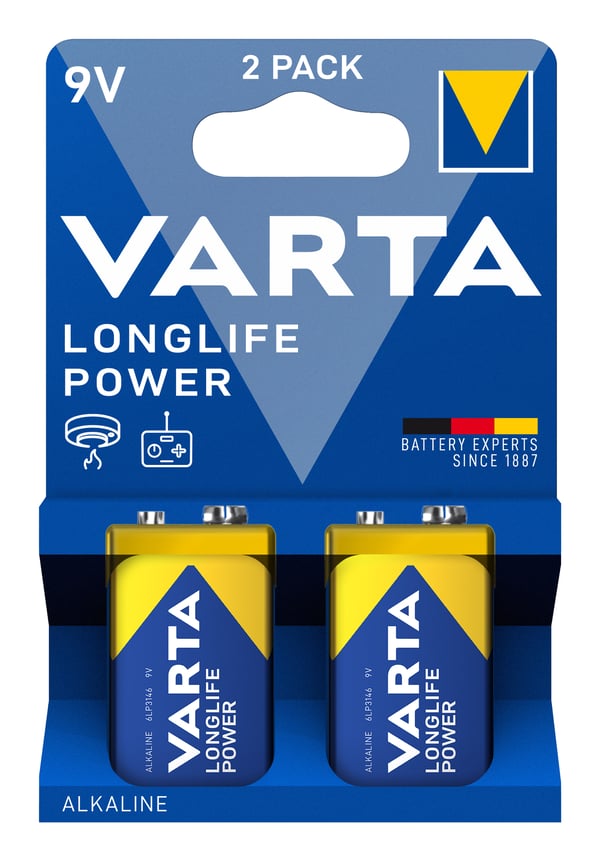 Pikkukuva 3 / 3: Varta 4922121412 Kertakäyttöinen akku 9V Sinkkimangaanidioksidi (Zn/MnO2)