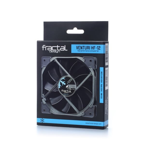 Miniatyrbild 2 av 6: Fractal Design Venturi HP-12 PWM Datorväska Fan 12 cm Svart, Grå