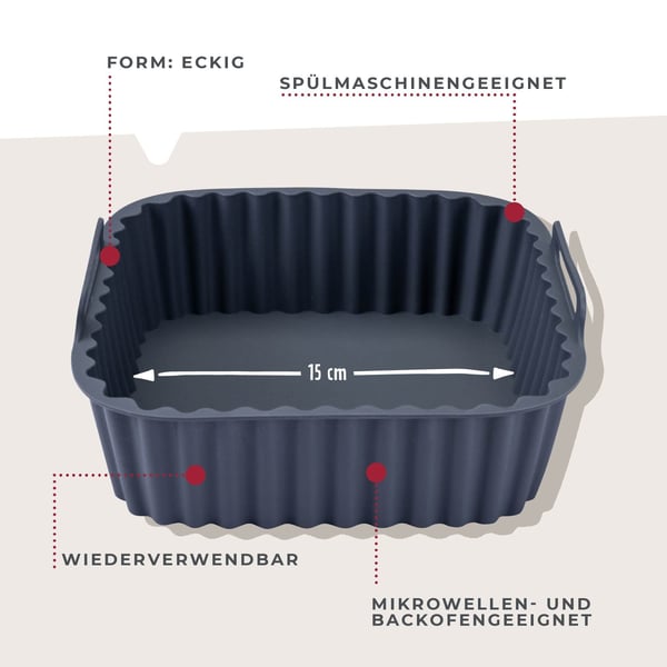 Fackelmann 45104 leivinpelti ja -paperi Air fryer Neliö Silikoni