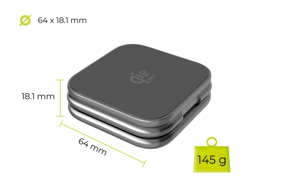 Mobile Origin MO-USF-PW36-GRY oplader til mobil enhed Smartphone, SmartWatch, Hovedtelefoner, Headset Grå USB Trådløs opladning Indendørs